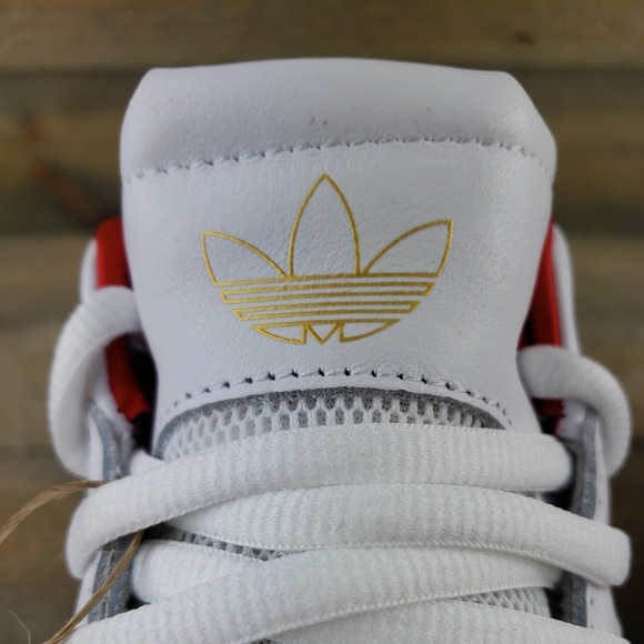 adidas Tyshawn Men's Leather Skate Casual Shoes White Red - Picture 8 of 11